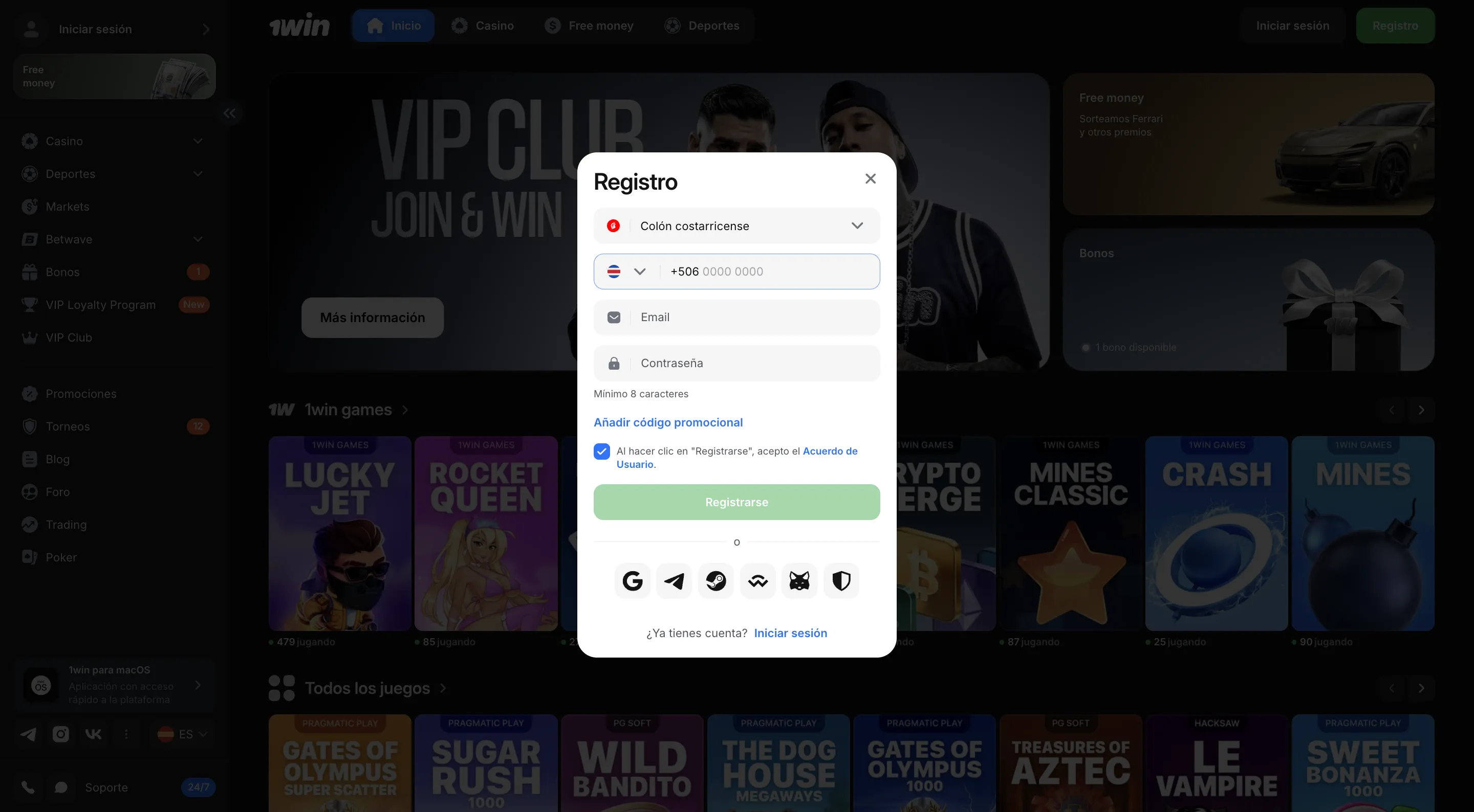 1Win registro: crea tu cuenta y empieza a jugar en pocos pasos